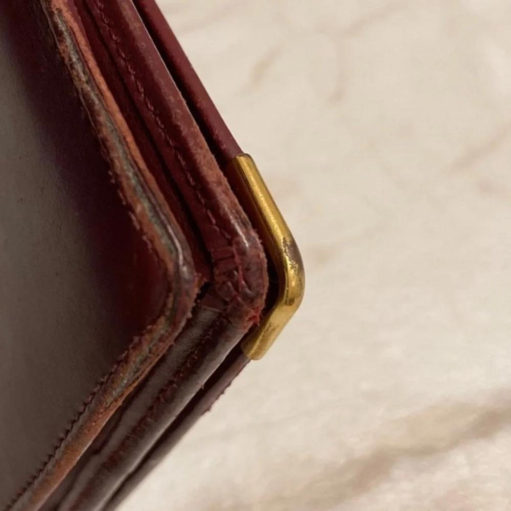 Cartier burgandy leather long slim wallet